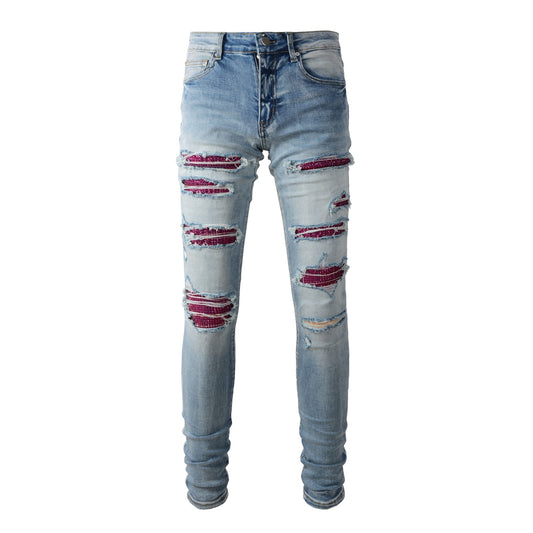 Purple Diamond Patch Jeans