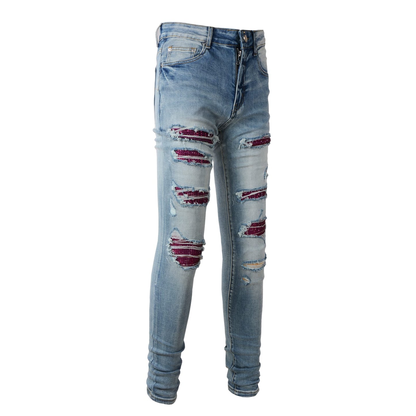 Purple Diamond Patch Jeans