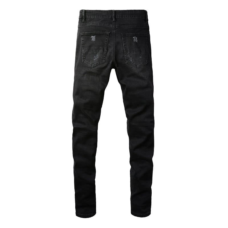 Black Bandana Patch Jeans