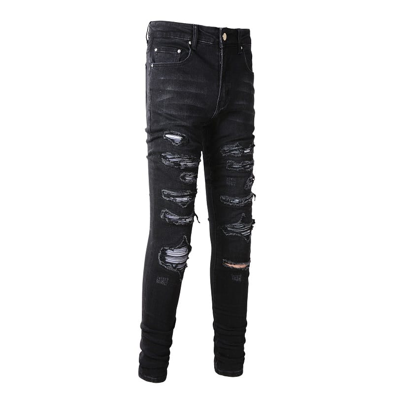 Total Black Destroyed Denim Jeans