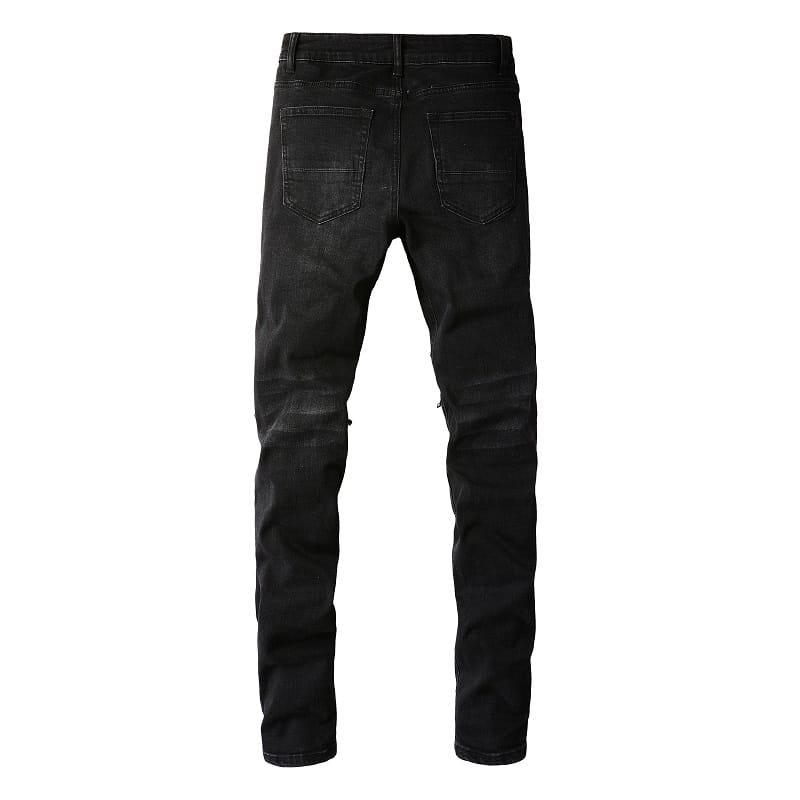 Total Black Destroyed Denim Jeans