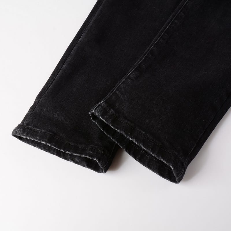 Total Black Destroyed Denim Jeans