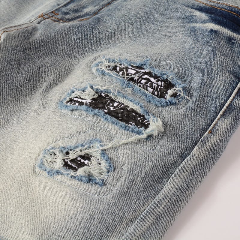 Patched Jeans Bandana