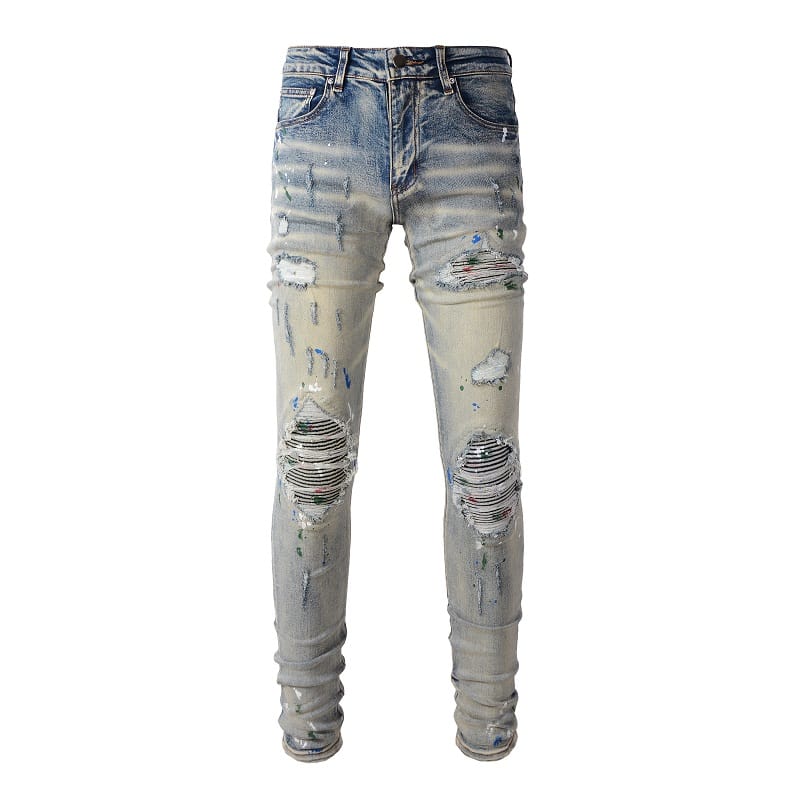 Bandana Painted Patched Jeans