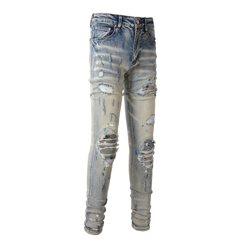 Bandana Painted Patched Jeans