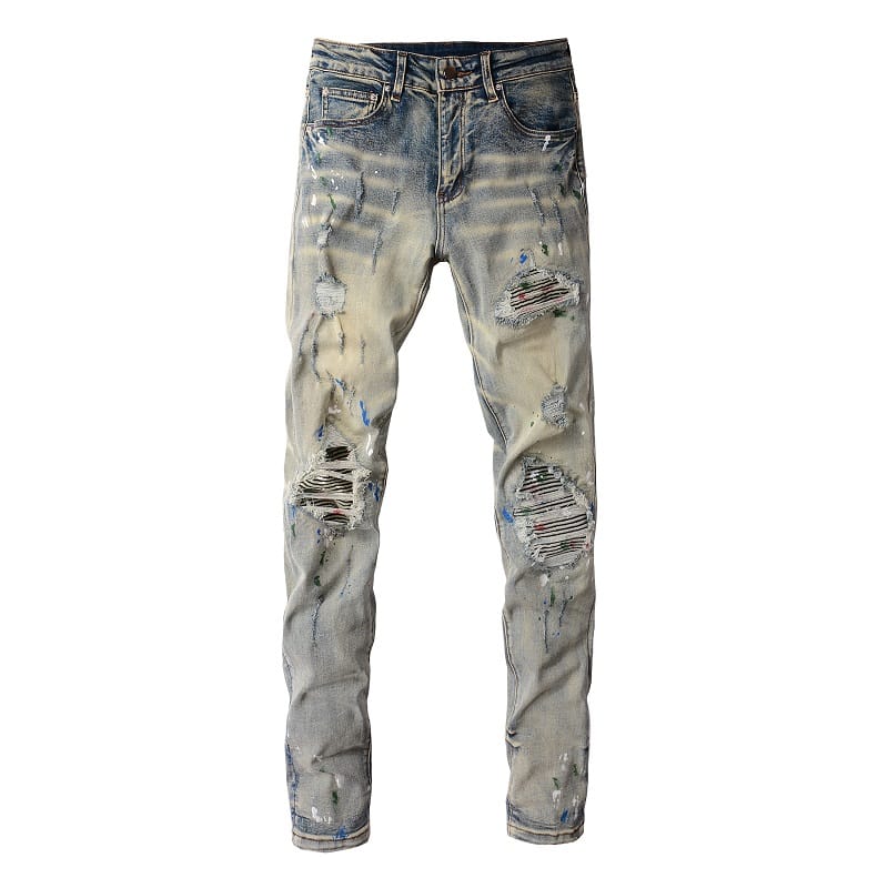 Bandana Painted Patched Jeans