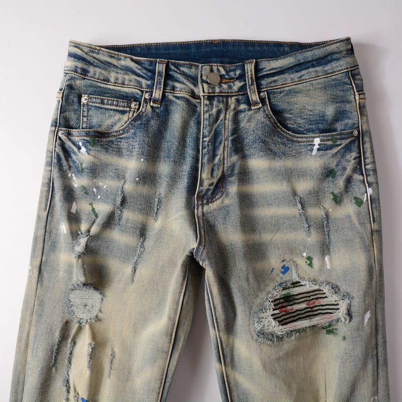 Bandana Painted Patched Jeans