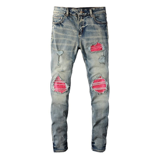 Pink Patched Jeans