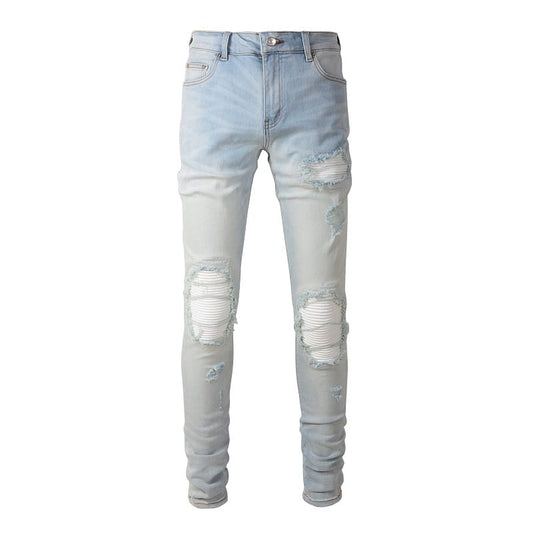 Clear White Patch Jeans