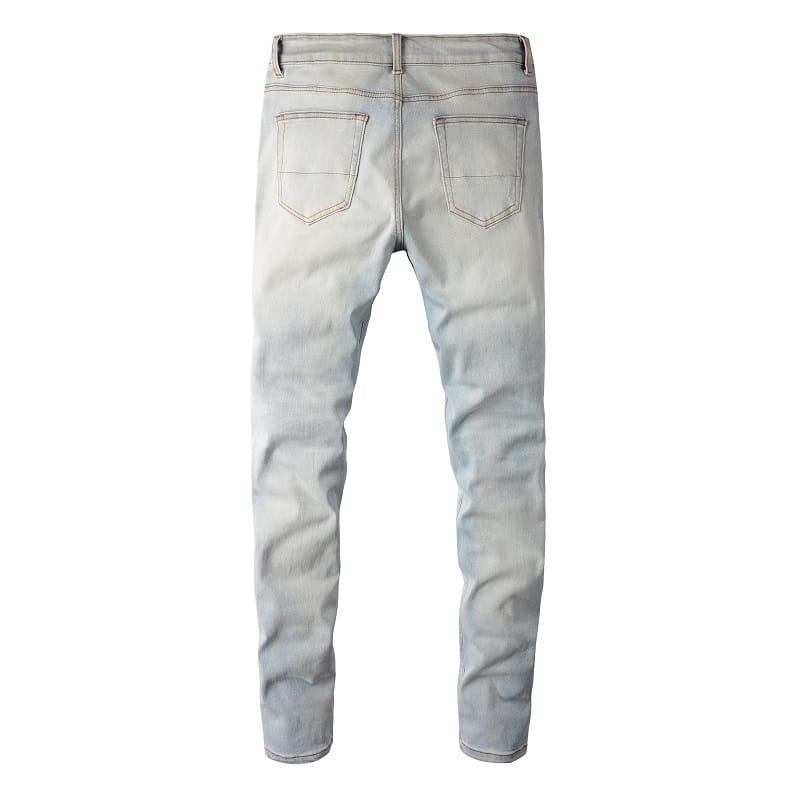 Clear White Patch Jeans