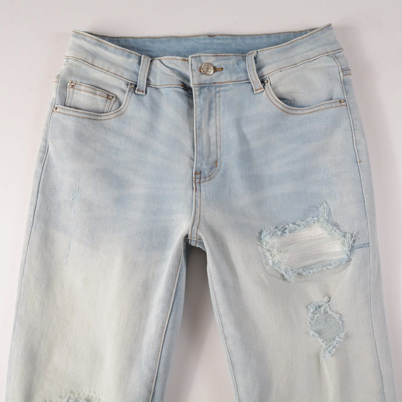 Clear White Patch Jeans