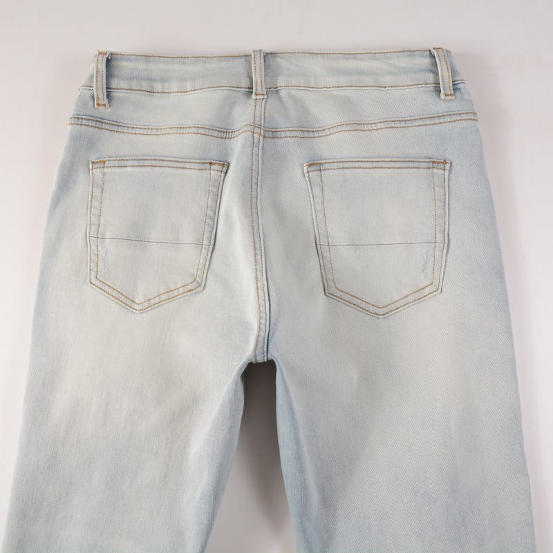 Clear White Patch Jeans