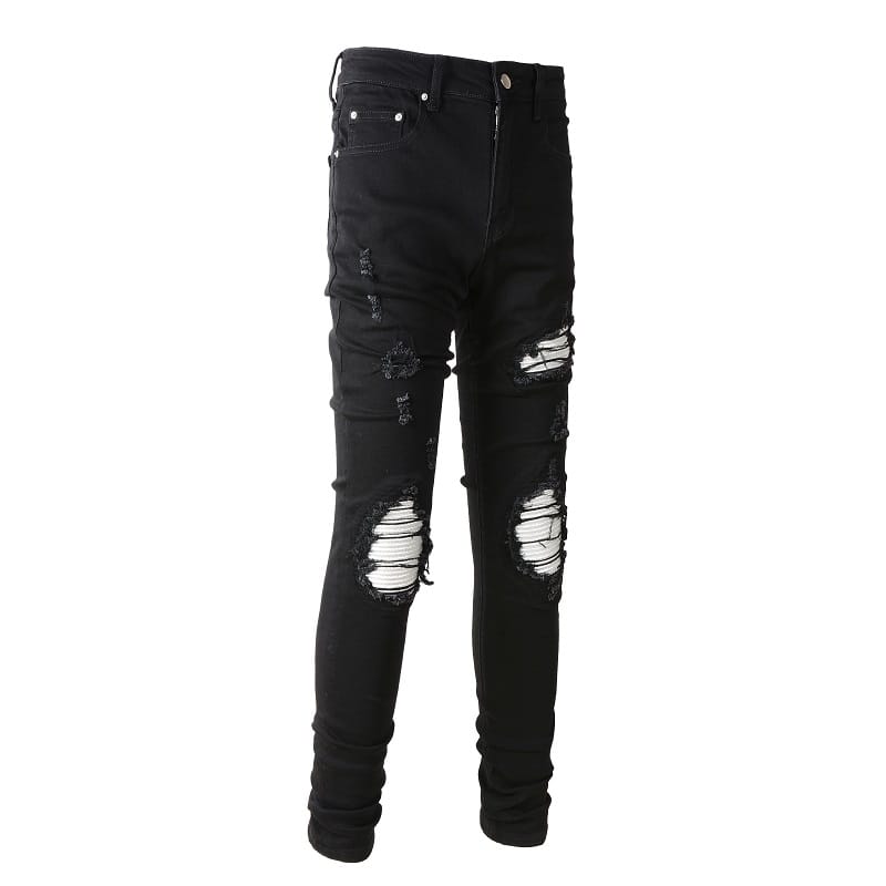 Black And White Patch Jeans