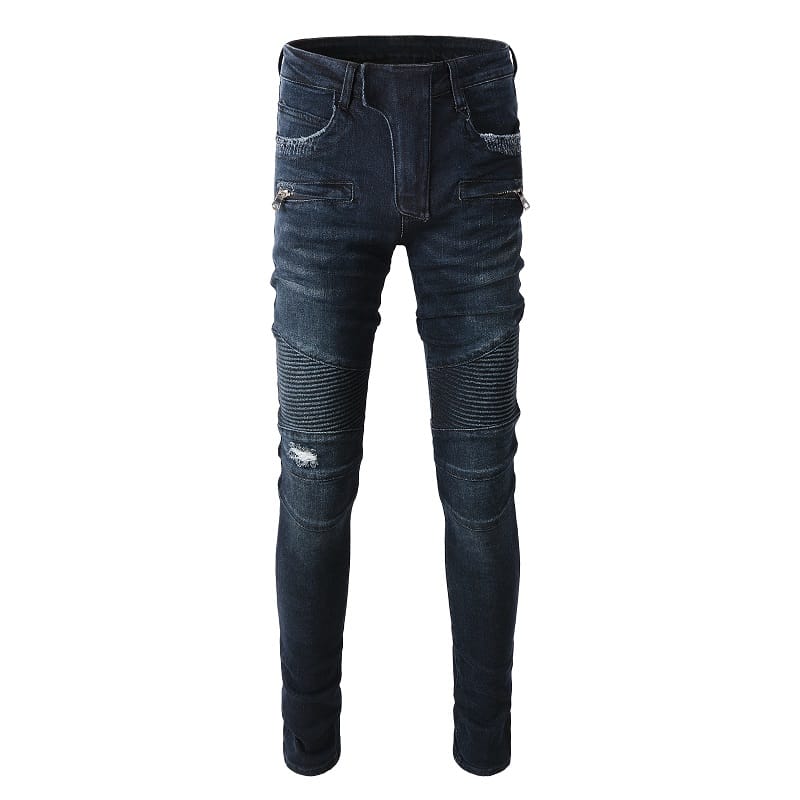 Dark Blue Biker Jeans