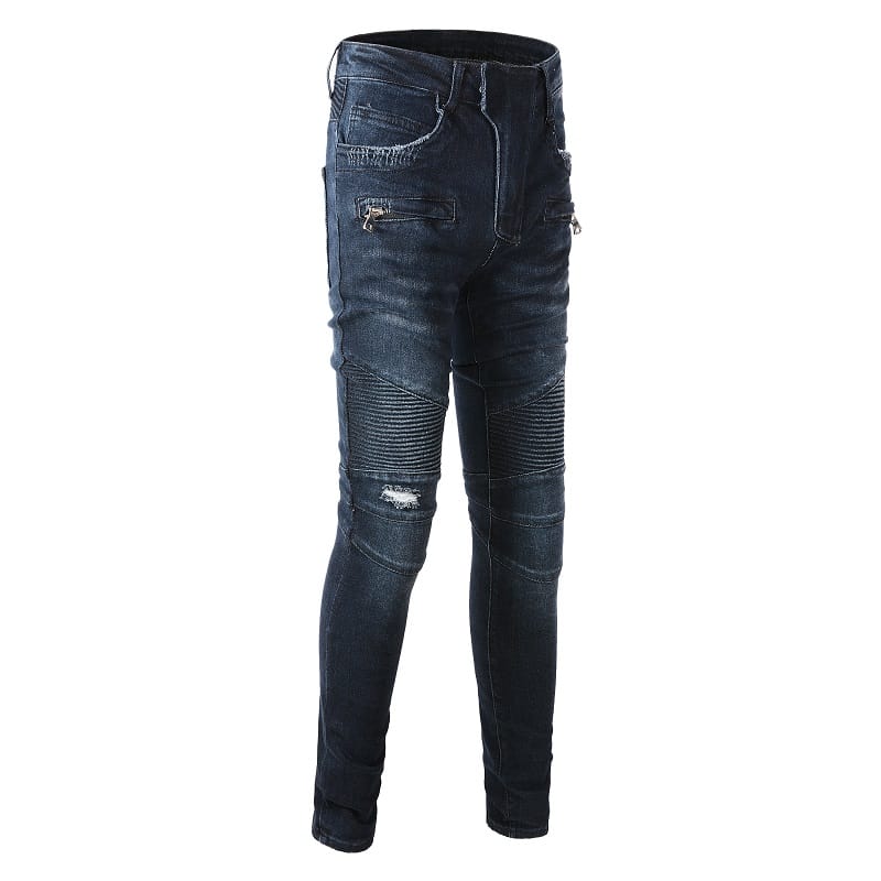 Dark Blue Biker Jeans