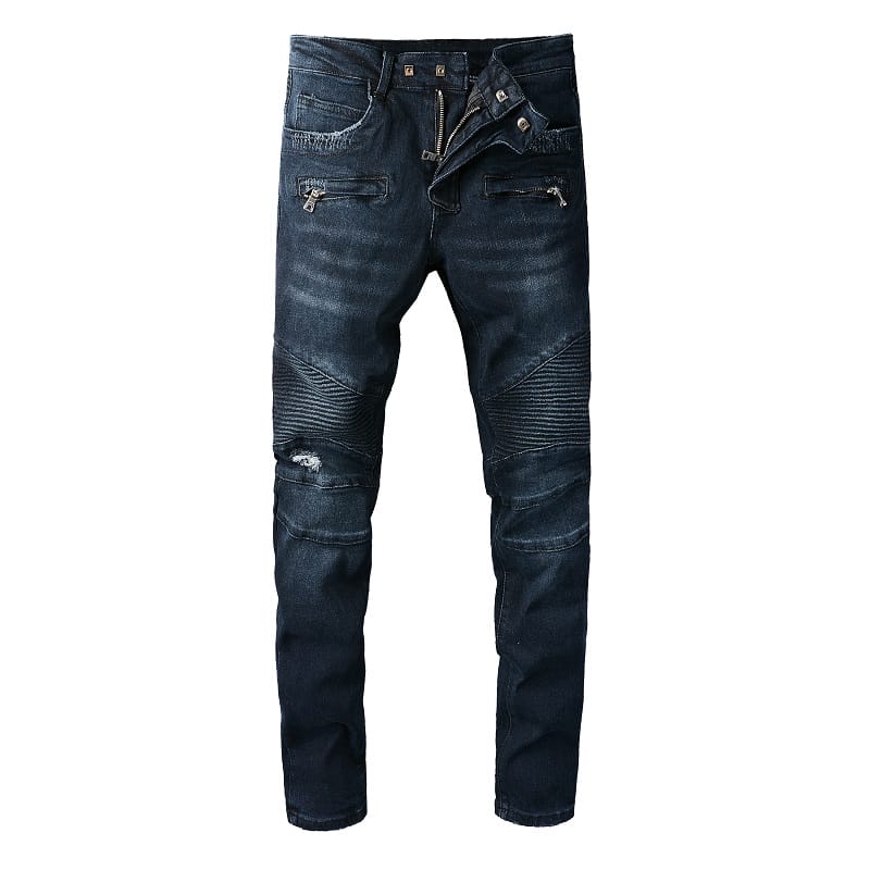 Dark Blue Biker Jeans