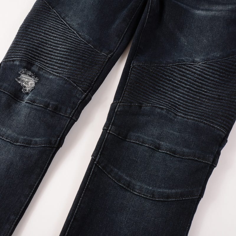 Dark Blue Biker Jeans