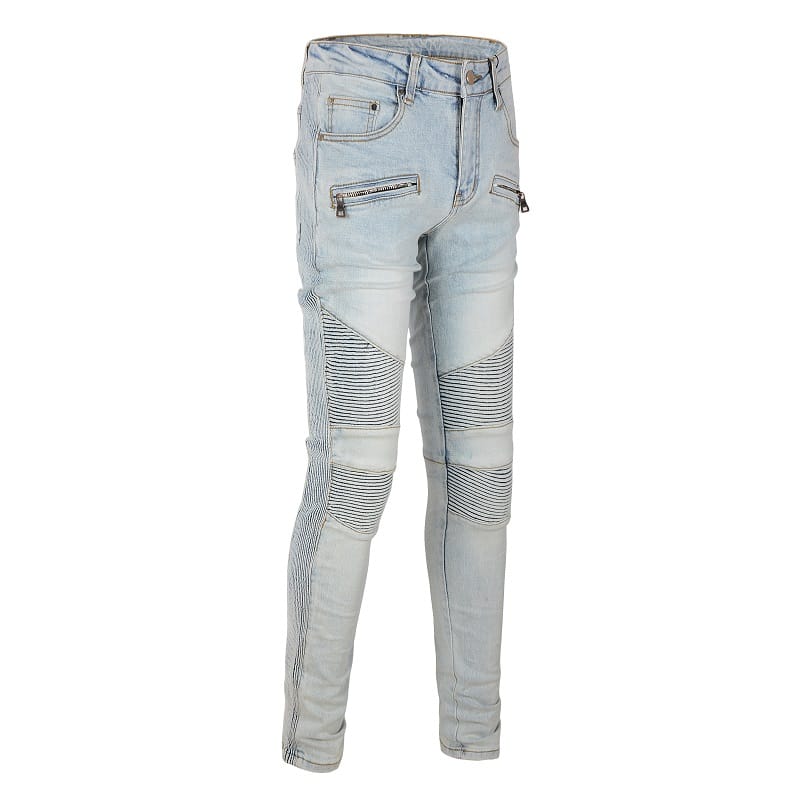 Clear Double Biker Jeans