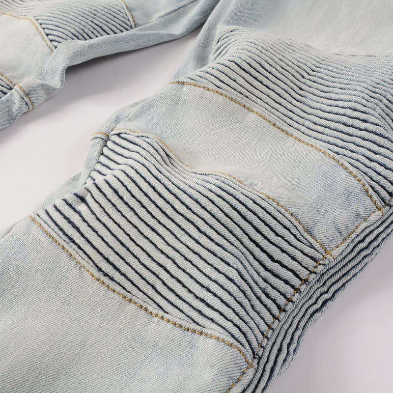 Clear Double Biker Jeans