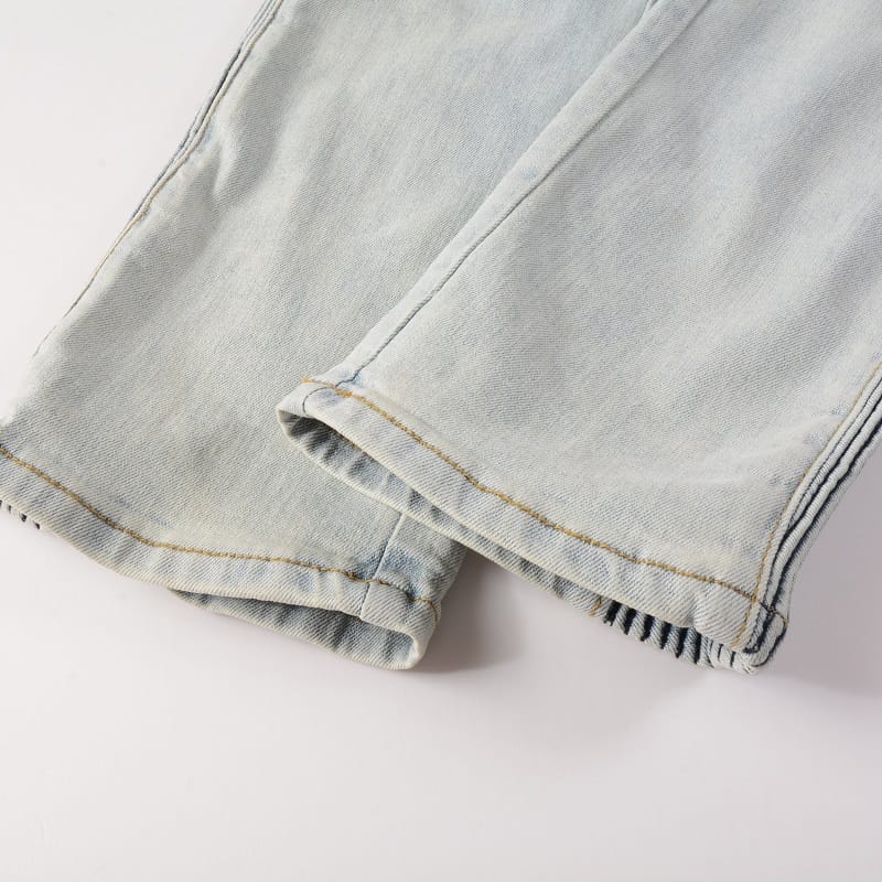 Clear Double Biker Jeans