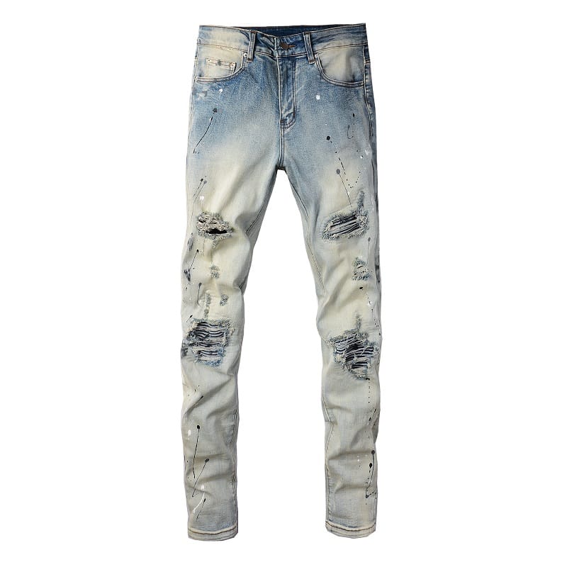 Dirty Grey Patch Jeans