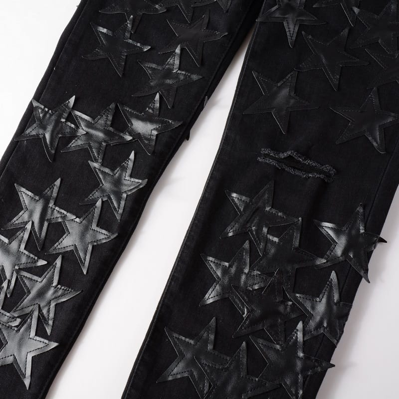 Total Black Star Jeans