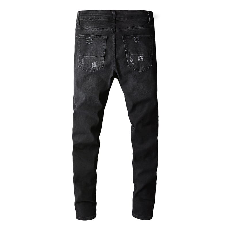 Black Destroyed Patch Jeans