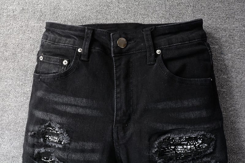 Black Destroyed Patch Jeans