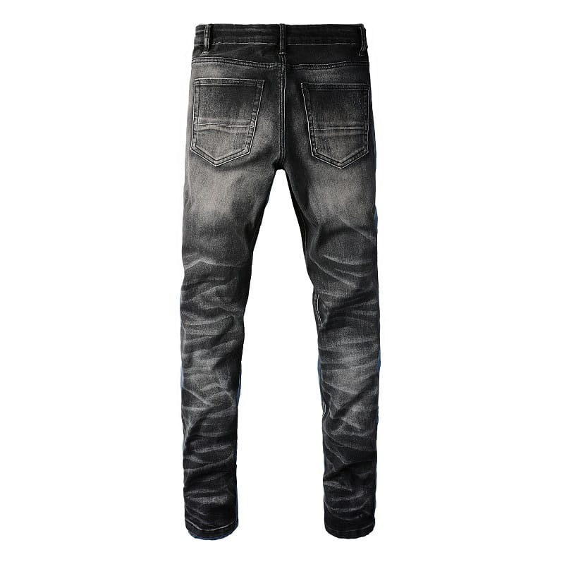 Blue Patch Dark Grey Jeans