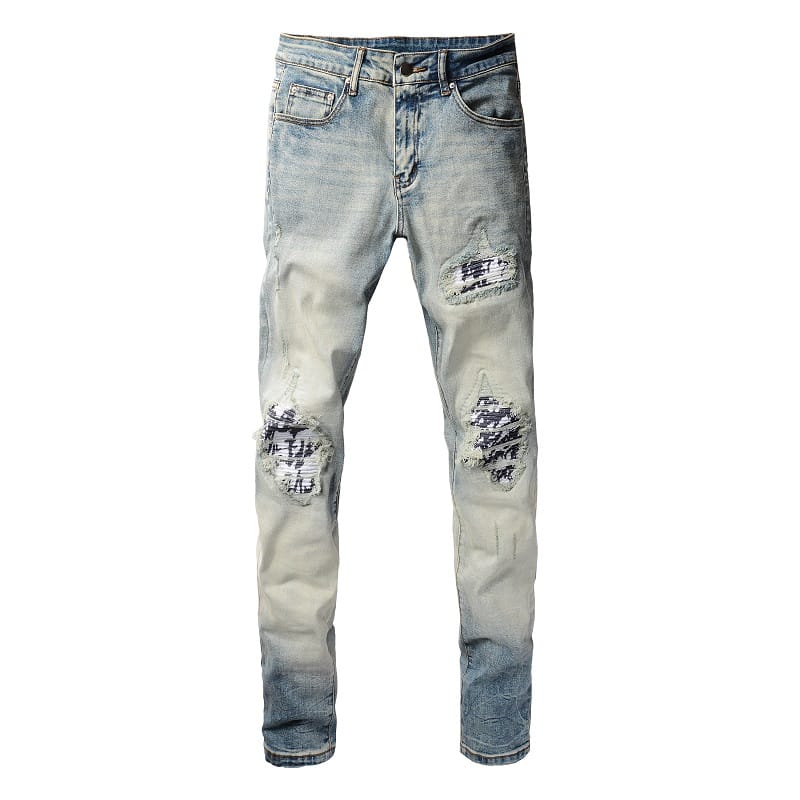 Washed Patch Jeans