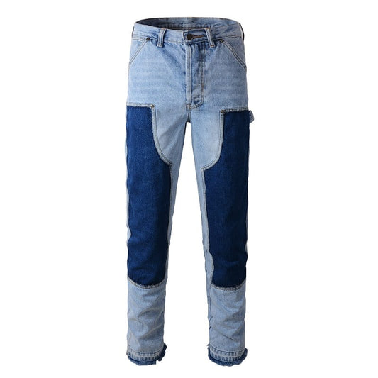 Contrast Blue Flared Jeans