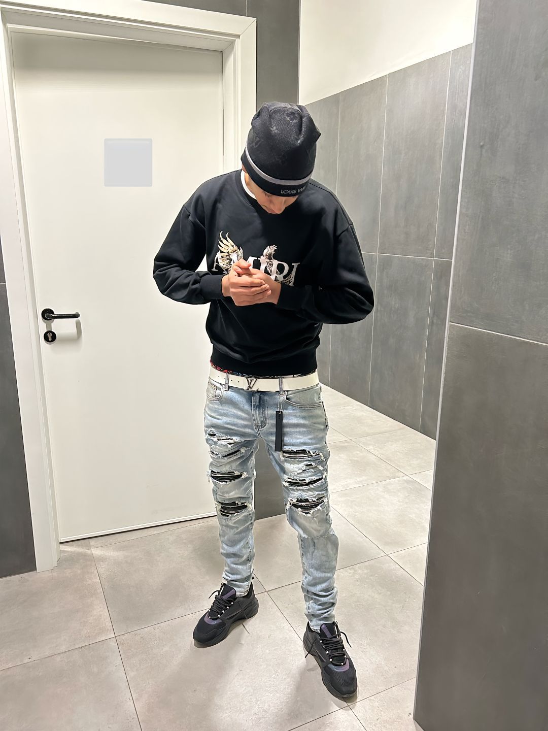 Black Patched Jeans