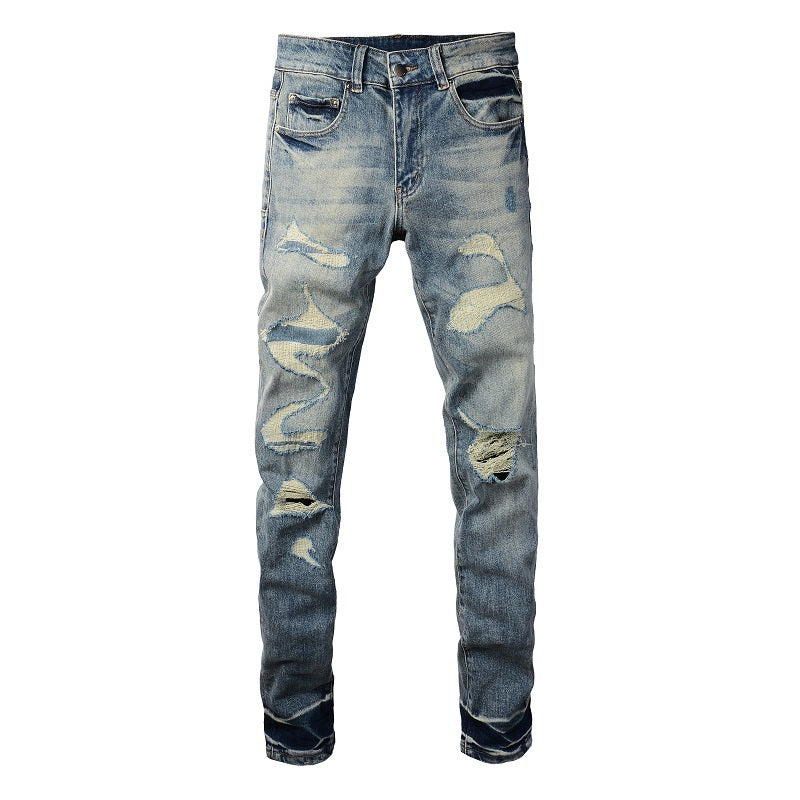 Clear Patched Jeans
